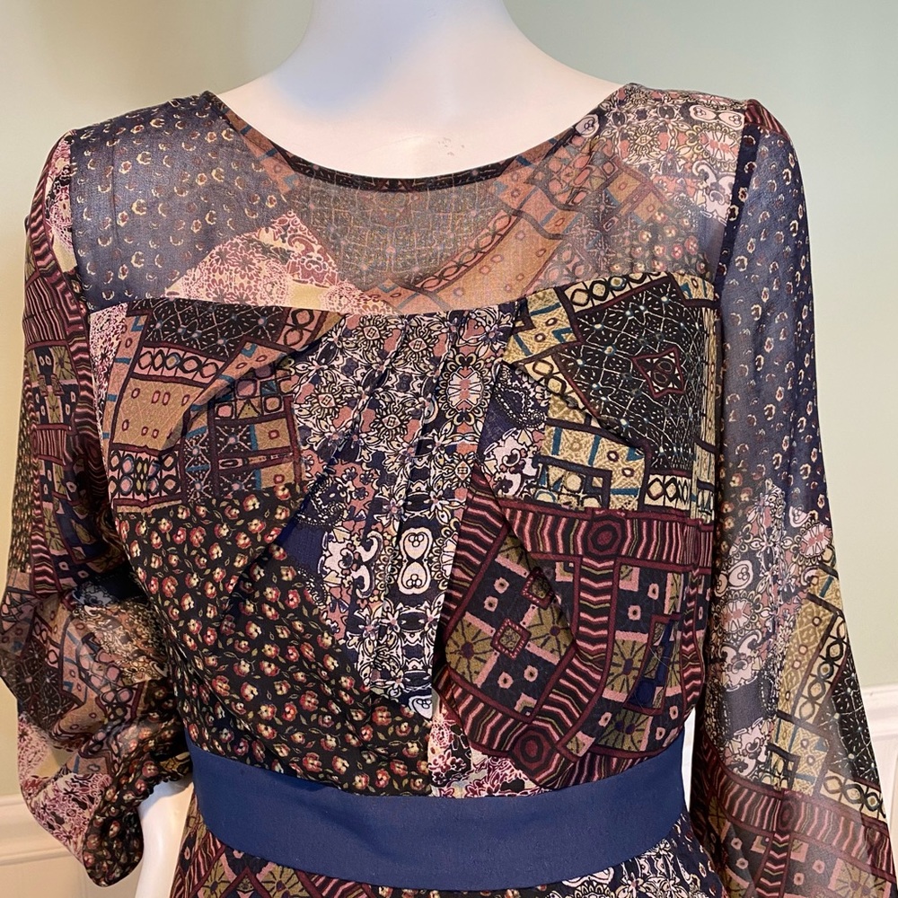 Bcbgeneration Long Sleeve Silk Patterned Dress - image 4